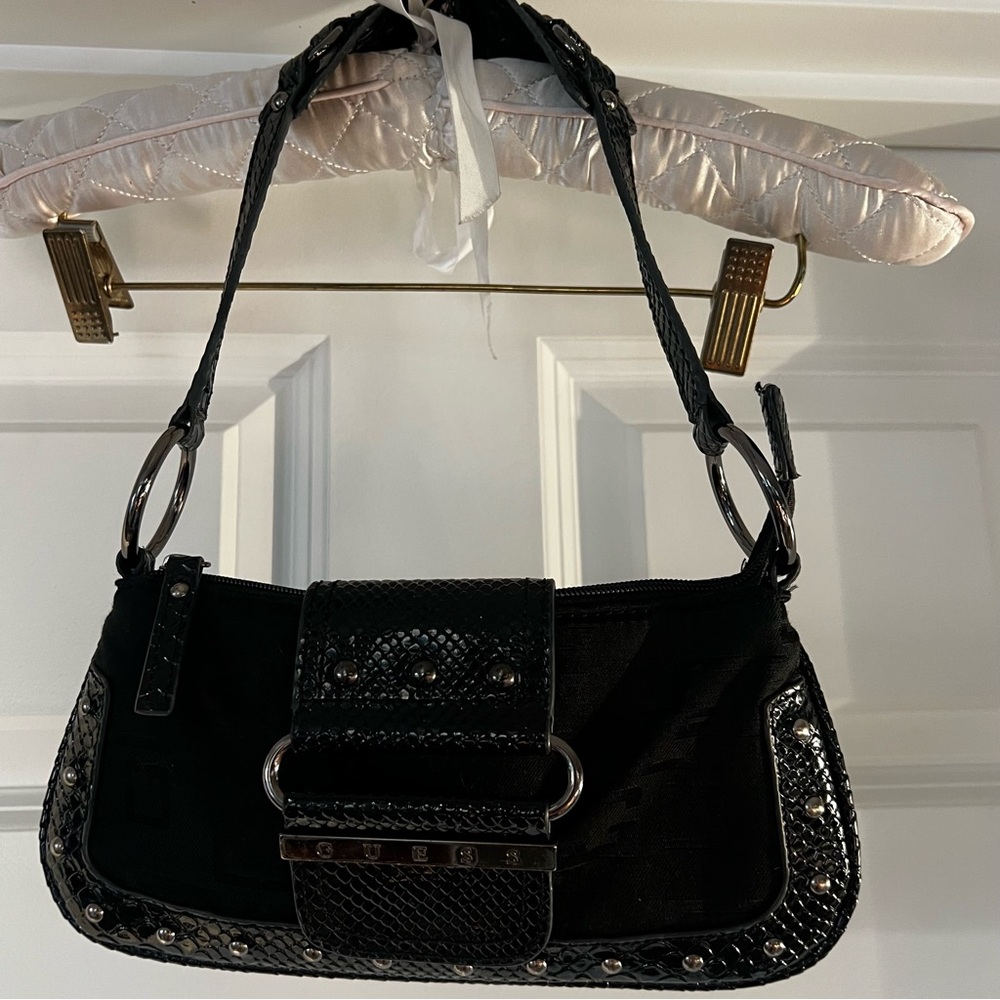 Y2K Guess Monogram Shoulder Bag